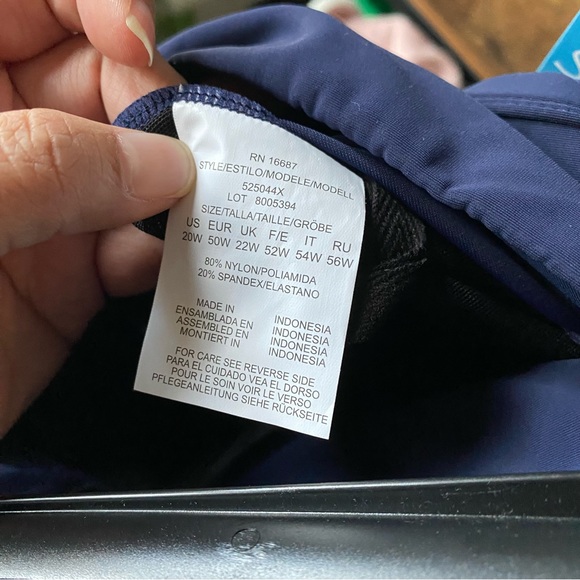 Swim Solutions Womens Plus Size Swim thigh minimizer boyshort navy blue size 20W - Picture 7 of 7